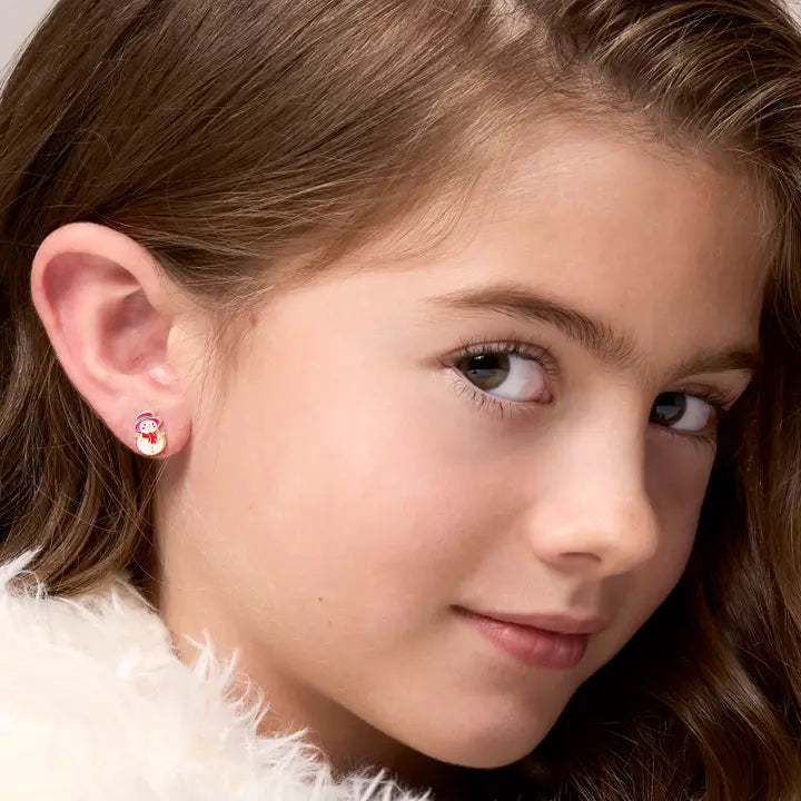 Girl Nation: Snowman Wonderland Cutie Stud Holiday Hypoallergenic Earrings