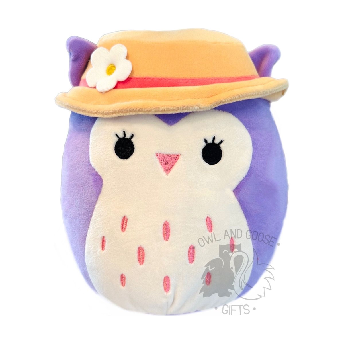 Squishmallow 12 Inch Holly the Owl with Bucket Hat Plush Toy - Owl & Goose Gifts