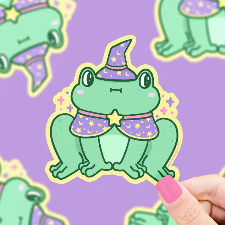 Turtle's Soup Wizard Frog Halloween Vinyl Sticker