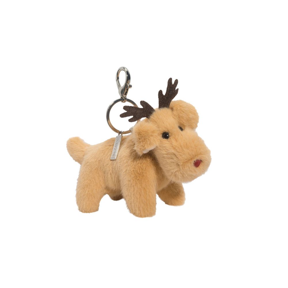 Douglas 5 Inch Reindeer Muzzle Plush Toy Bag Charm