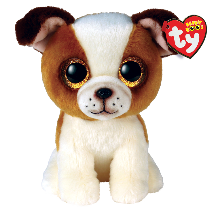 Ty Beanie Boos 8 Inch Hugo the Brown and White Dog Plush Toy