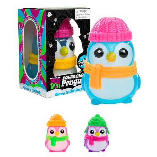 VIP Nee Doh Polar Glow Penguin 2.5  Inch Squish Ball Fidget Toy