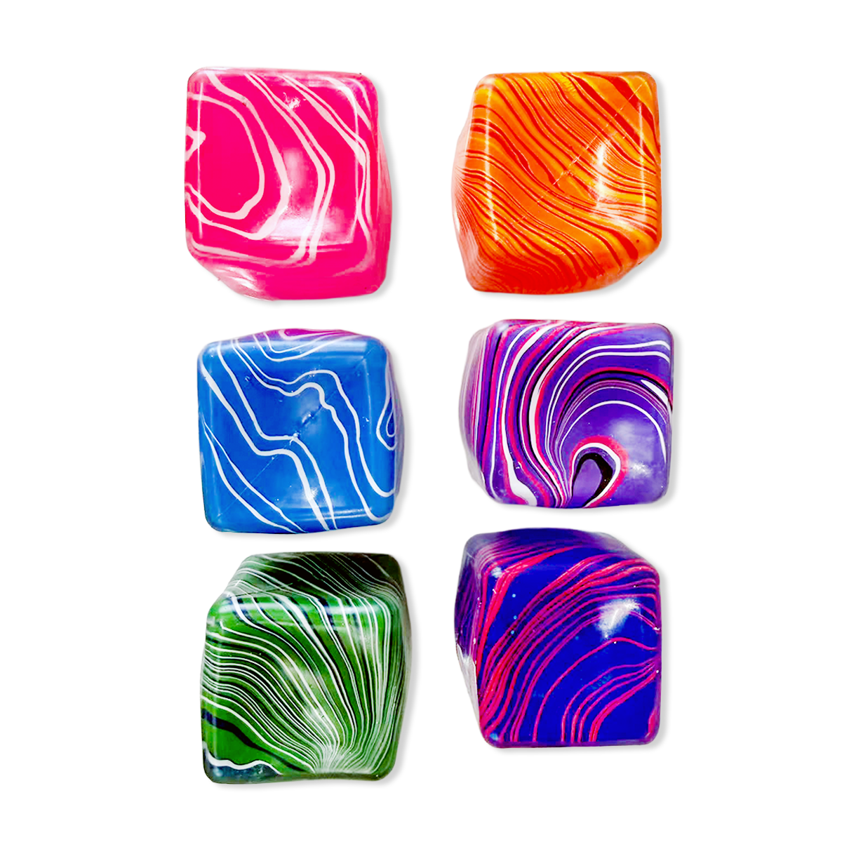 Fun Doh 2.5 Inch Squish & Squeeze SWIRL Cube Squishy Sensory Toy - Assorted