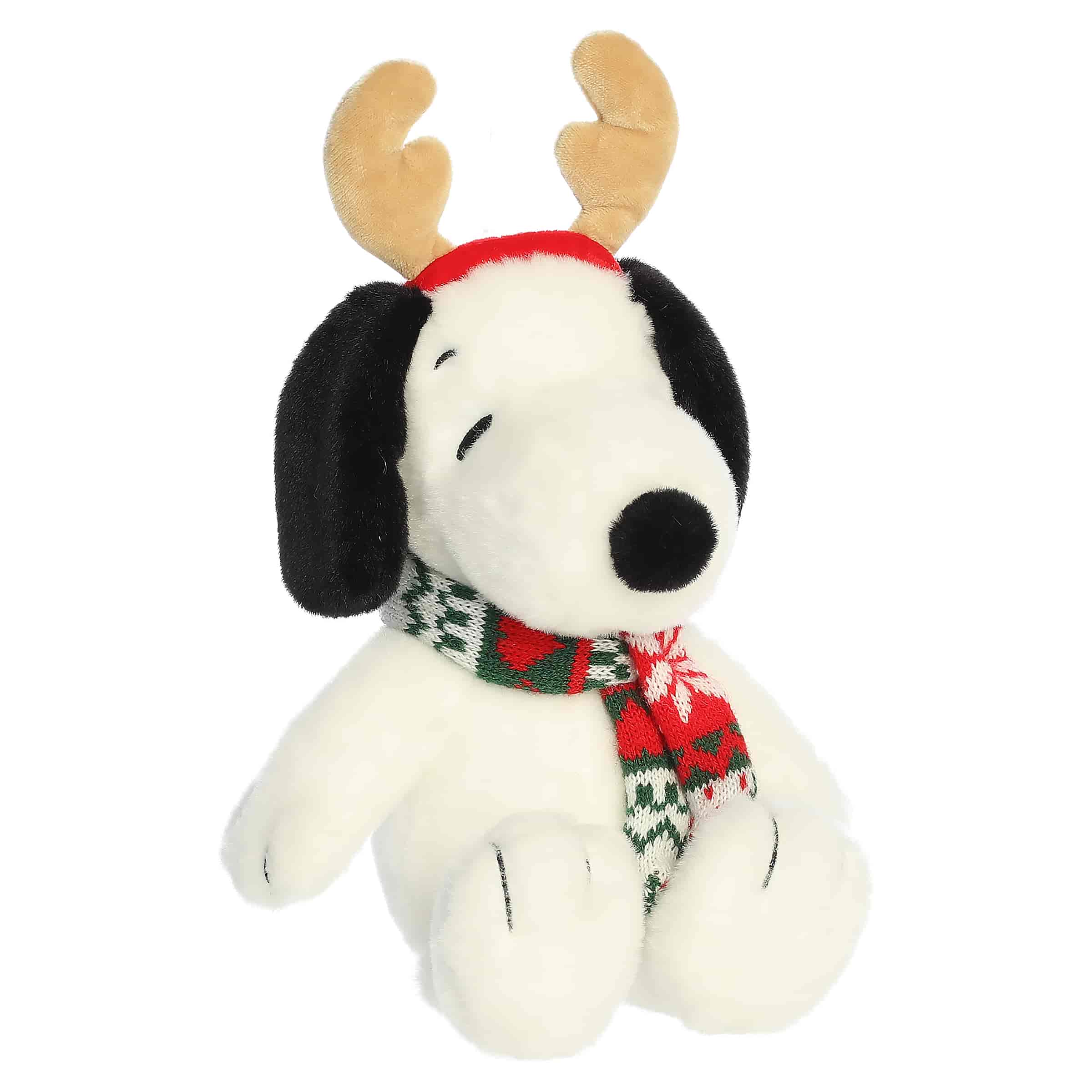 Aurora Plush 6 Inch Peanuts Reindeer Snoopy Holiday Plush Toy
