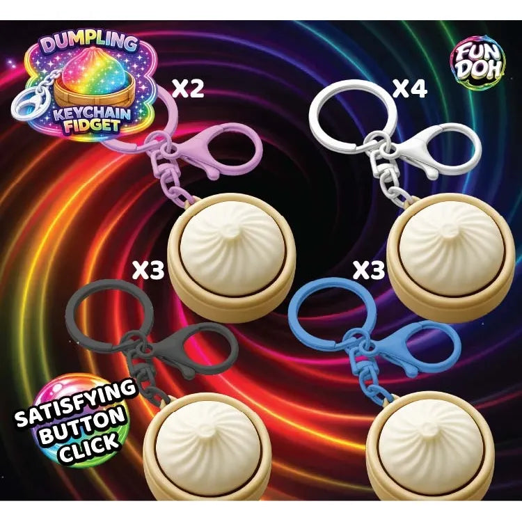 Fun Doh Dumpling Light-Up Click Fidget Keychain Sensory Toy