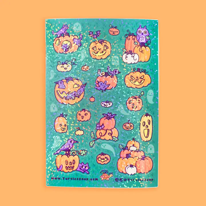 Turtle's Soup Spooky Pumpkins Halloween Vinyl Sticker Sheet