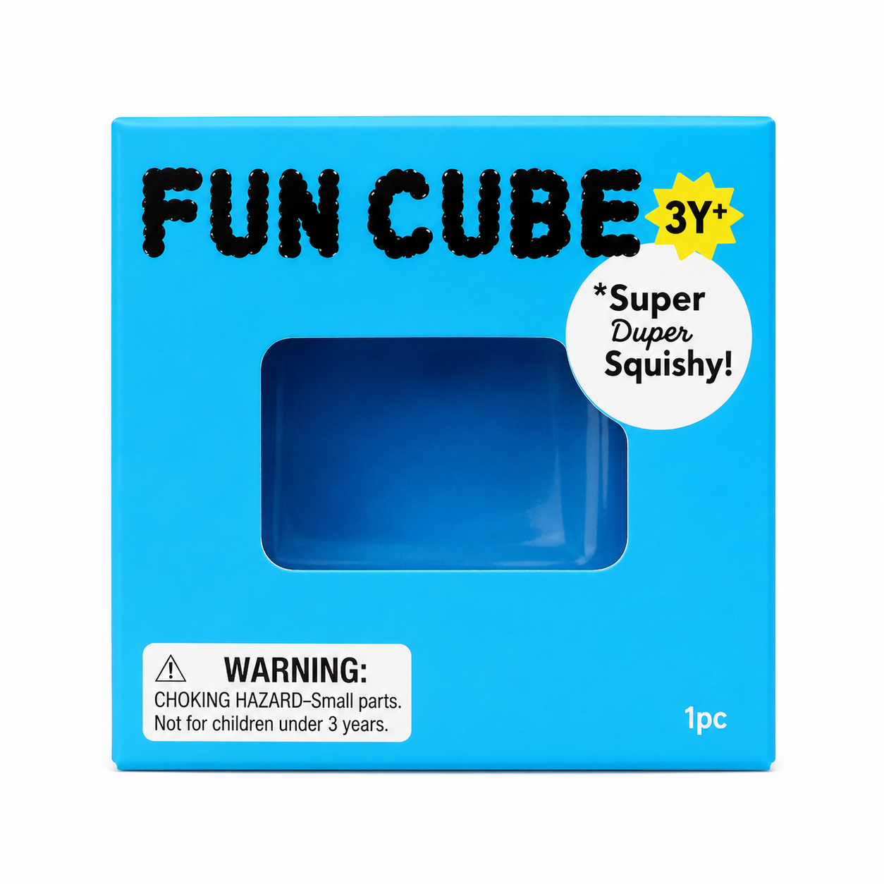 J'adore 2.5 Inch Fun Cube Squishy Fidget Sensory Toy - BLUE