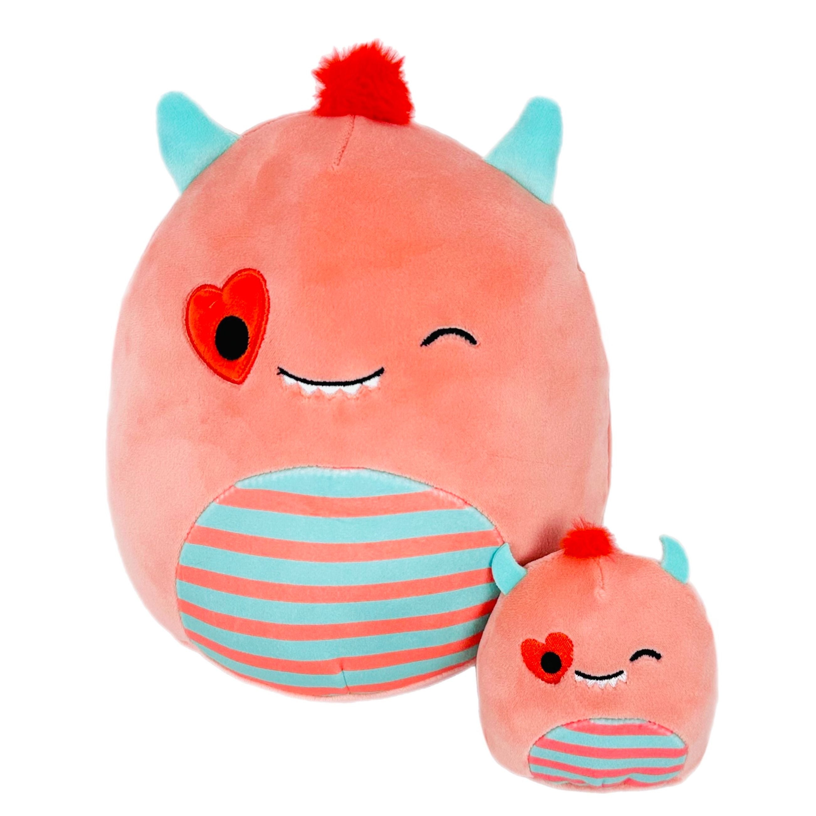 Squishmallow 8 Inch/3.5 Inch Willet the Monster 'Mallows & Minis Valentine Plush Toy Set