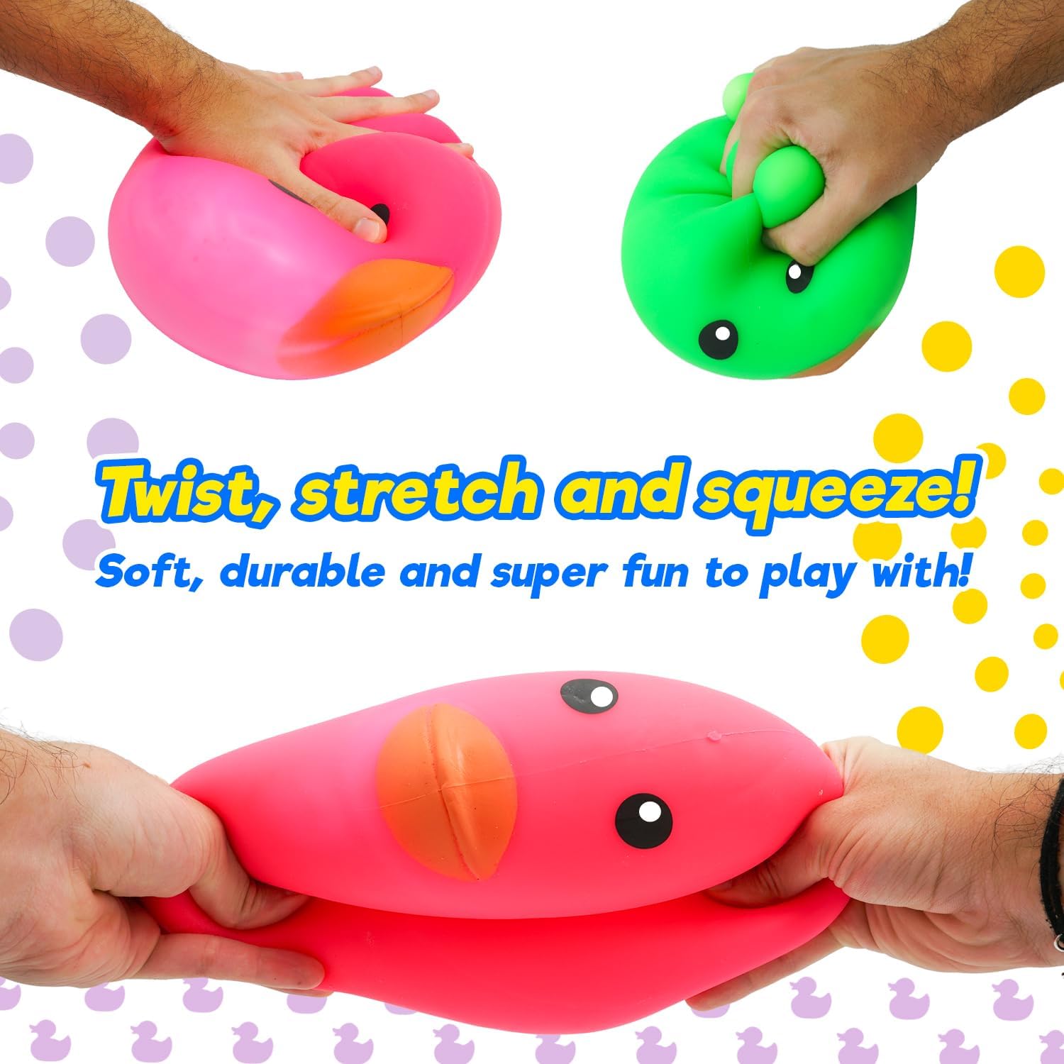 Ja-Ru Irre-Squish-Tible 7 Inch Super Stretchy Duck Squishy Toy - Assorted