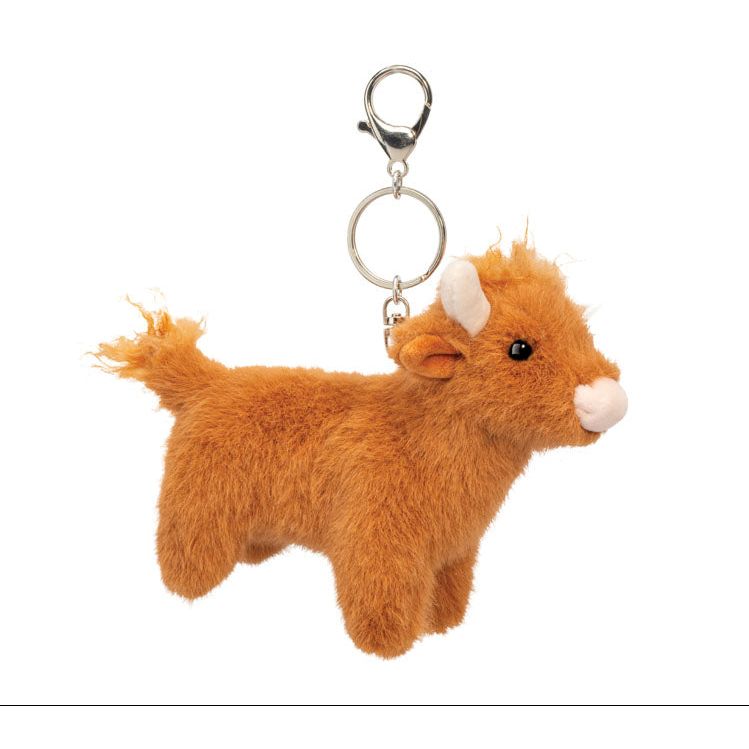 Douglas 5 Inch Highland Cow Bag Charm Plush Clip
