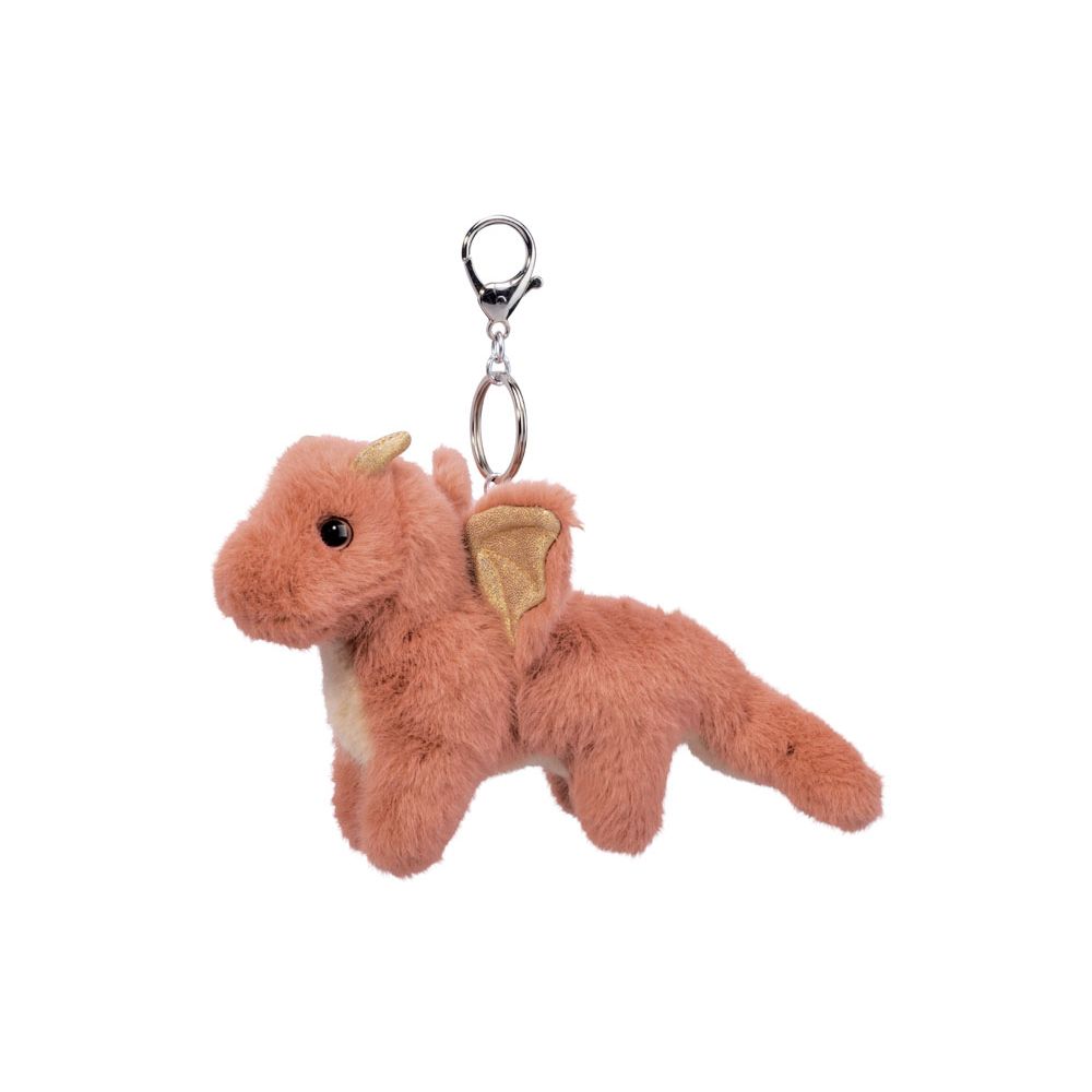 Douglas 5 Inch Rust Dragon Bag Charm Plush Clip