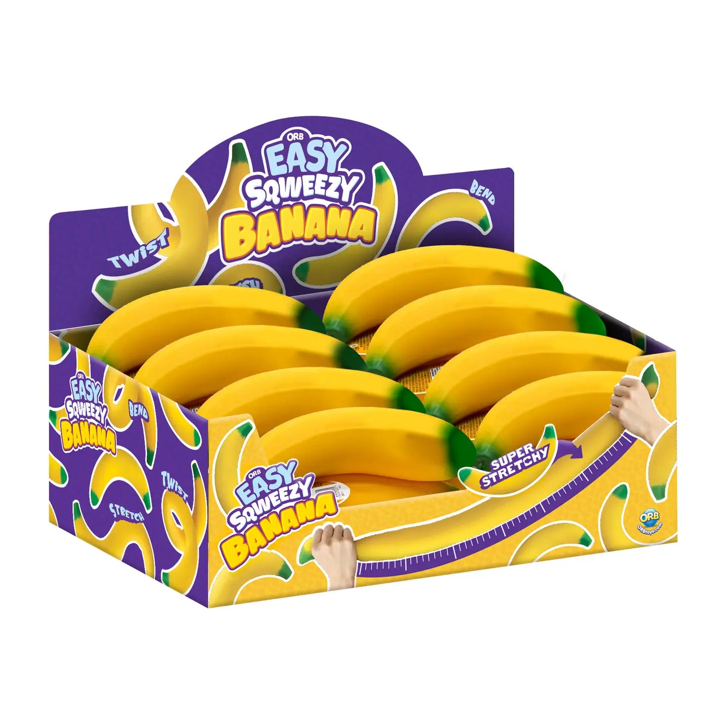 ORB 9 Inch Easy Squeezy Stretchy Banana Squishy Sensory Fidget Toy