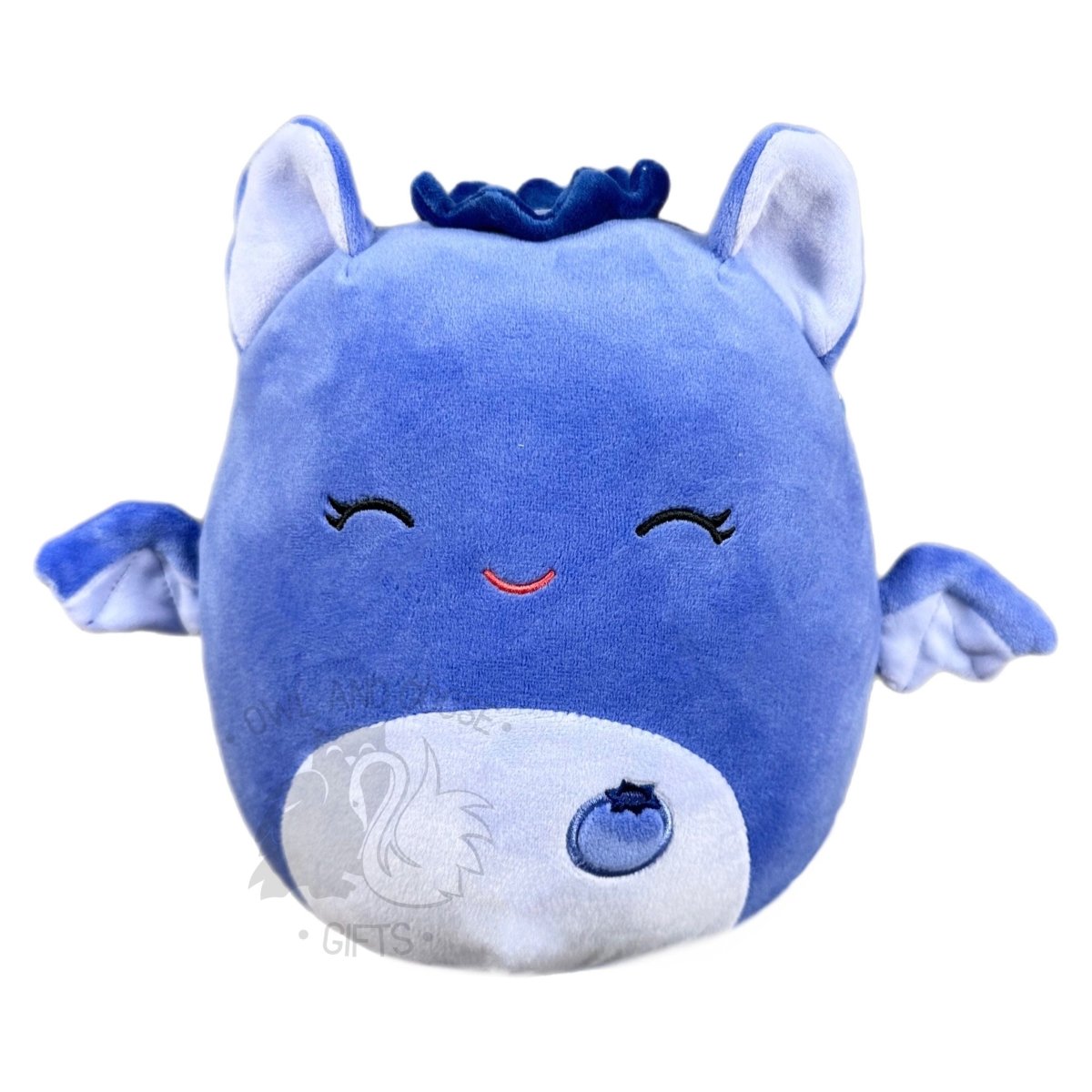 Squishmallow 8 Inch Bessie the Blueberry Bat Plush Toy - Owl & Goose Gifts