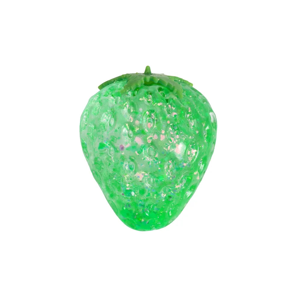 Sugar Gel Squishy 3 Inch Sparkle Strawberry Maltose Filled Sensory Toy - Assorted