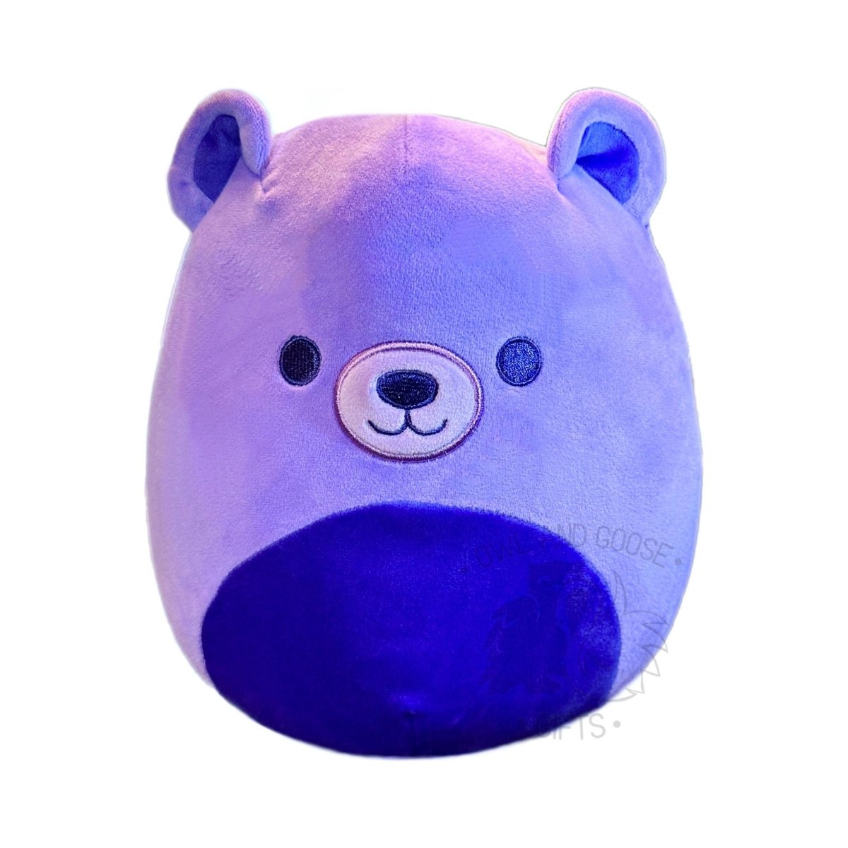 Squishmallow 8 Inch Purpo the Purple Neon Bear Plush Toy - Owl & Goose Gifts