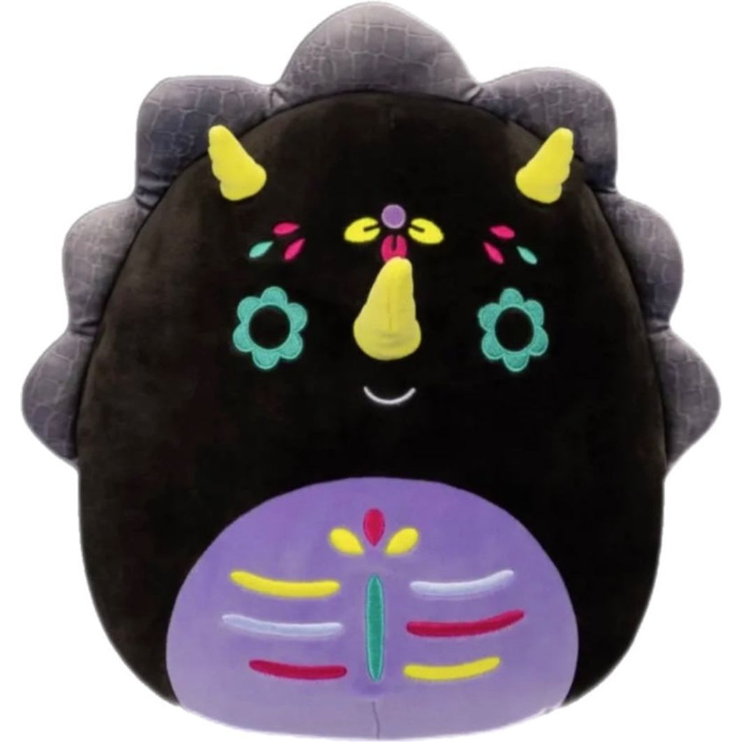 Squishmallow 8 Inch Tetero the Triceratops Day of the Dead Plush Toy - Owl & Goose Gifts