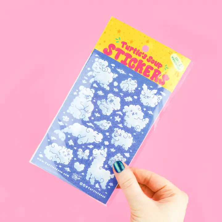 Turtle's Soup Animal Clouds Vinyl Sticker Sheet