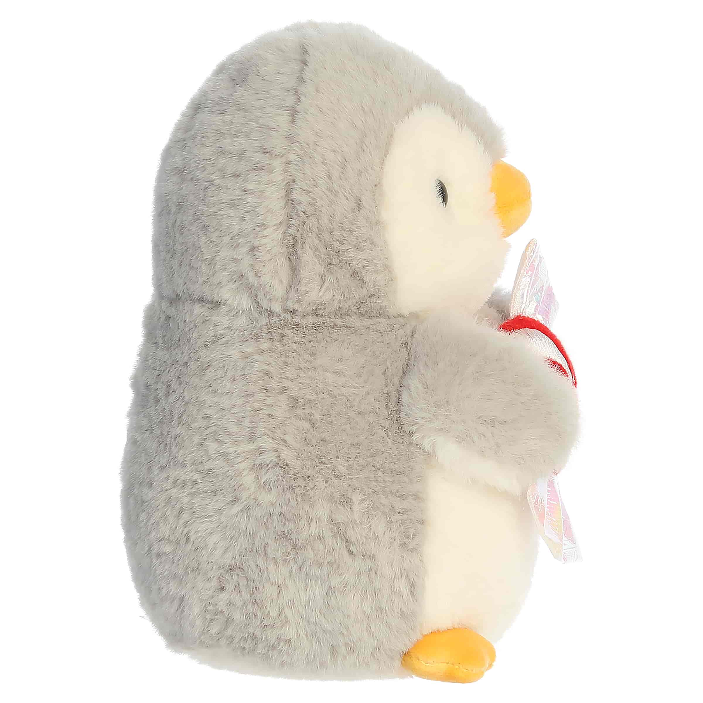 Aurora Plush 7 Inch Pom Pom Penguin with Peppermint Candy Holiday Plush Toy