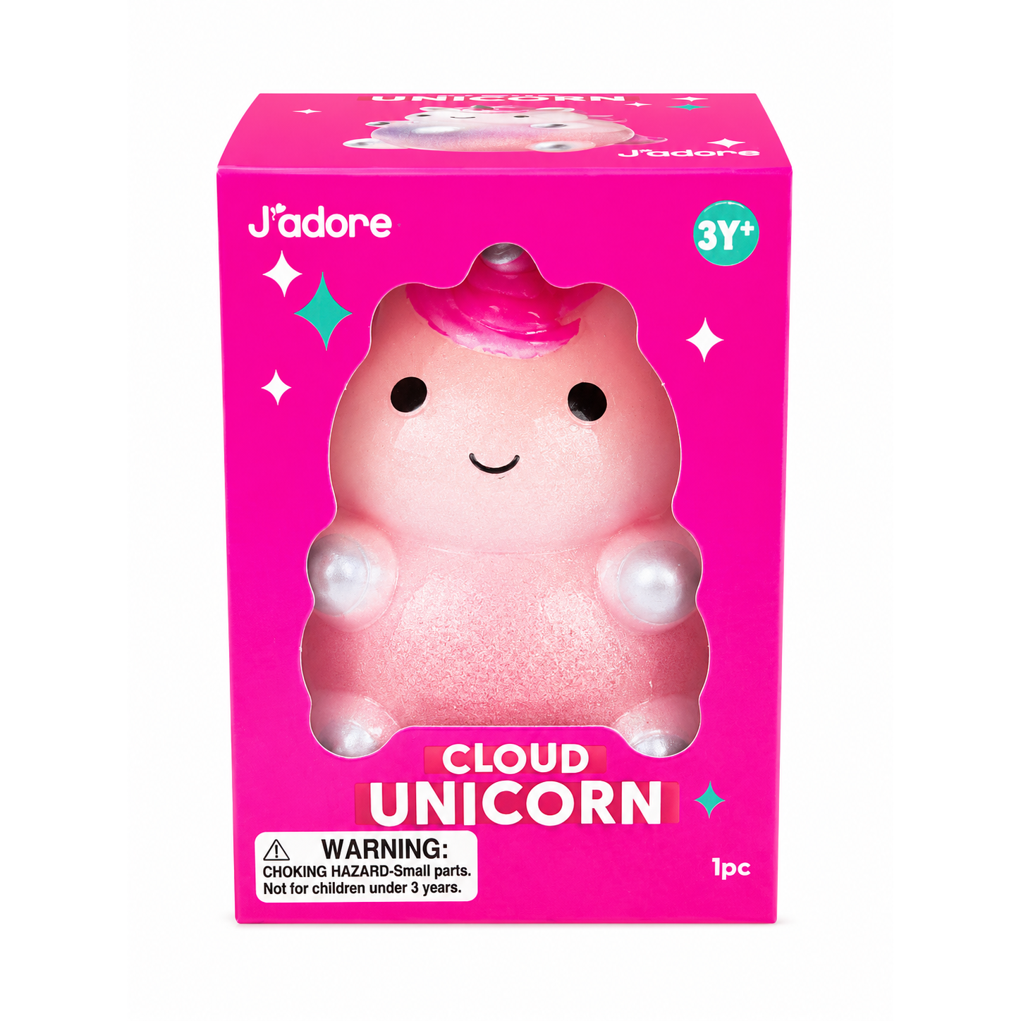 J'adore 3 Inch Cloud Unicorn Squishy Fidget Sensory Toy - PINK