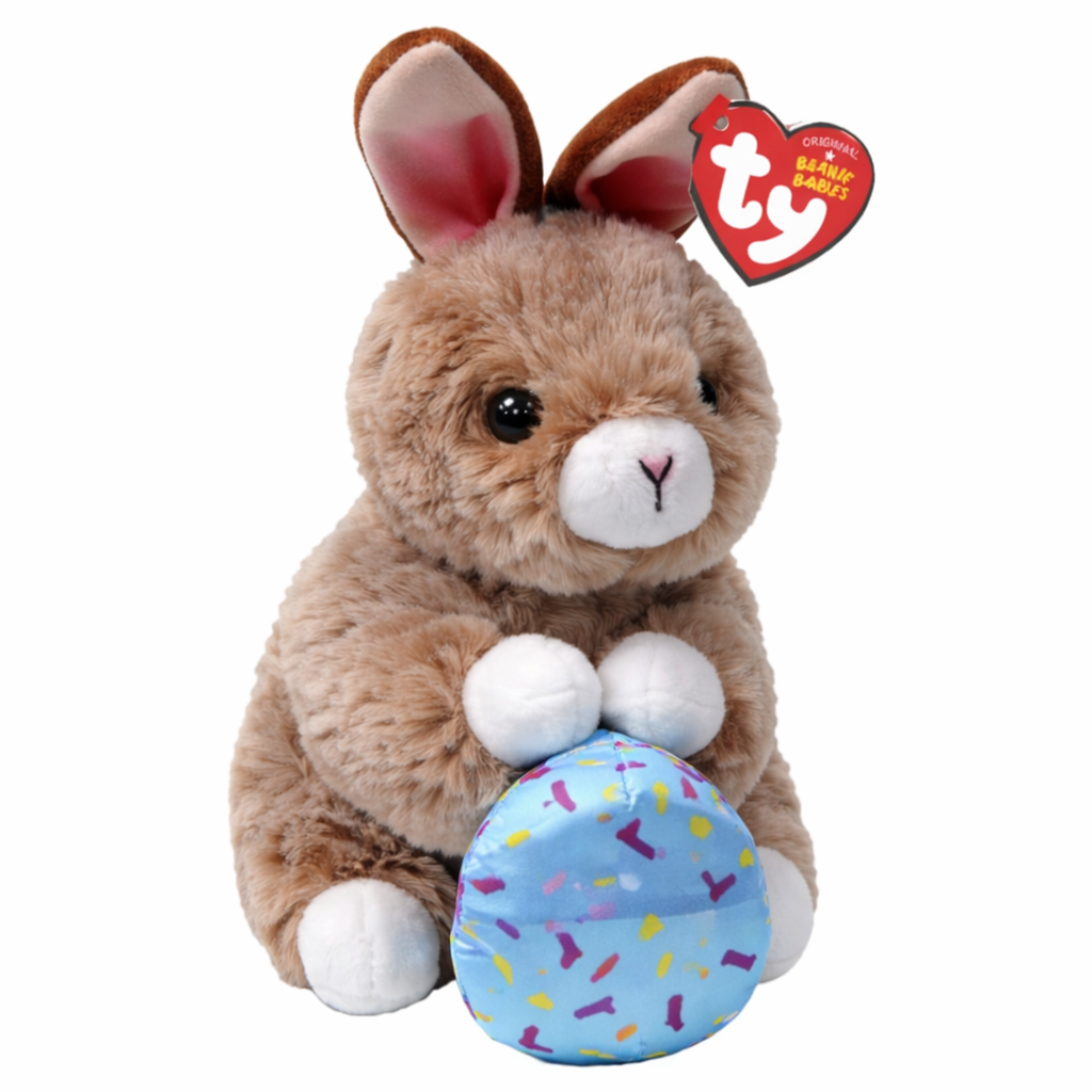 Ty Beanie Babies Praline the Brown Rabbit with Egg Easter Plush Toy