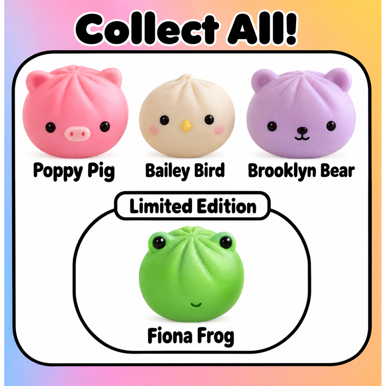 Zorbitz Mini Dumplin' Palz 2.5 Inch Mystery Animal Dumpling Squishy Sensory Toy