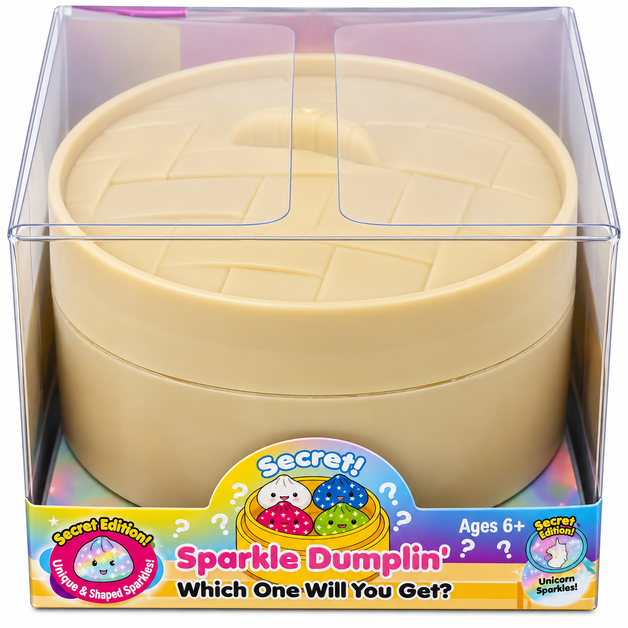 Zorbitz Mini 2.5 Inch Secret Sparkle Dumpling - Unicorn Glitter Rare - Squishy Sensory Toy