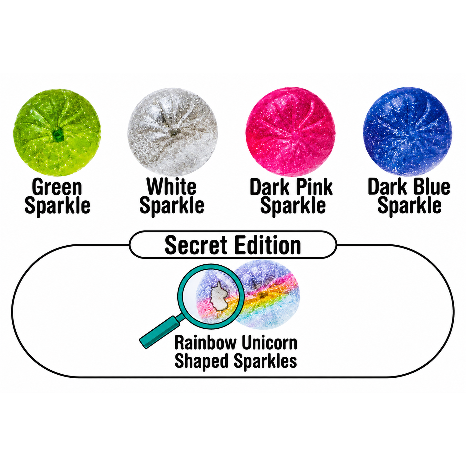 Zorbitz Mini 2.5 Inch Secret Sparkle Dumpling - Unicorn Glitter Rare - Squishy Sensory Toy
