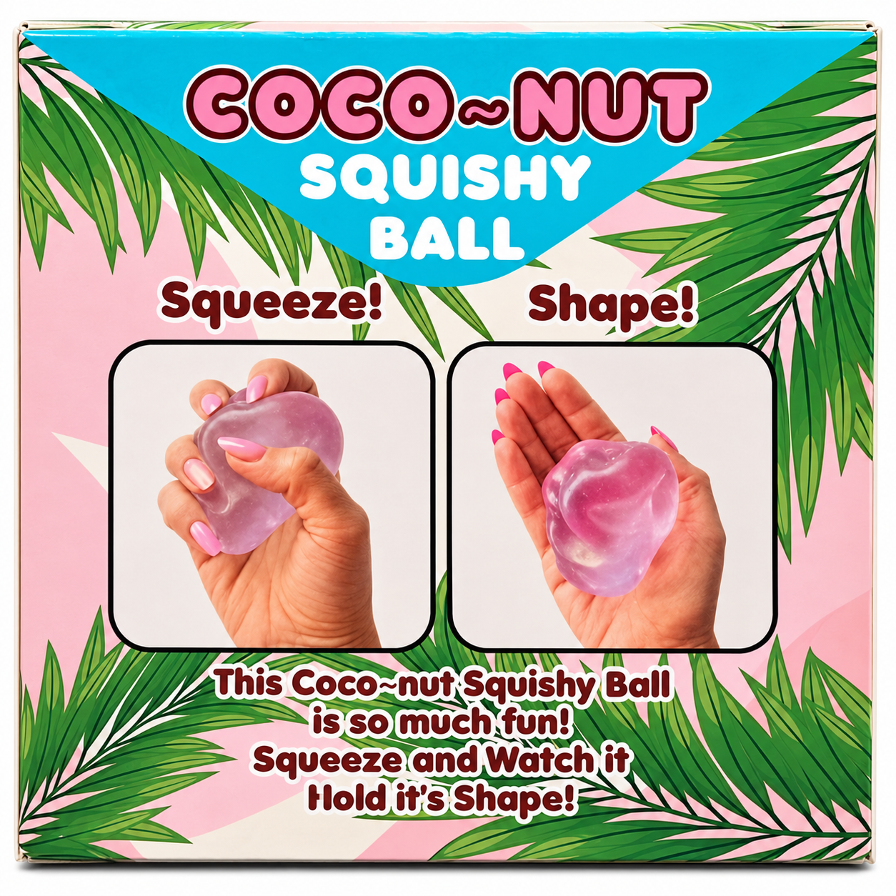 Zorbitz 2.5 Inch Coconut Squishy Ball Moldable Sensory Toy - Assorted