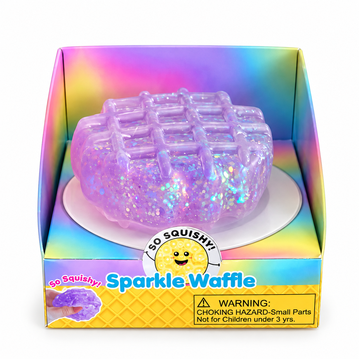 Zorbitz 2.5 Inch Squishy Sparkle Waffle Sensory Toy - Assorted