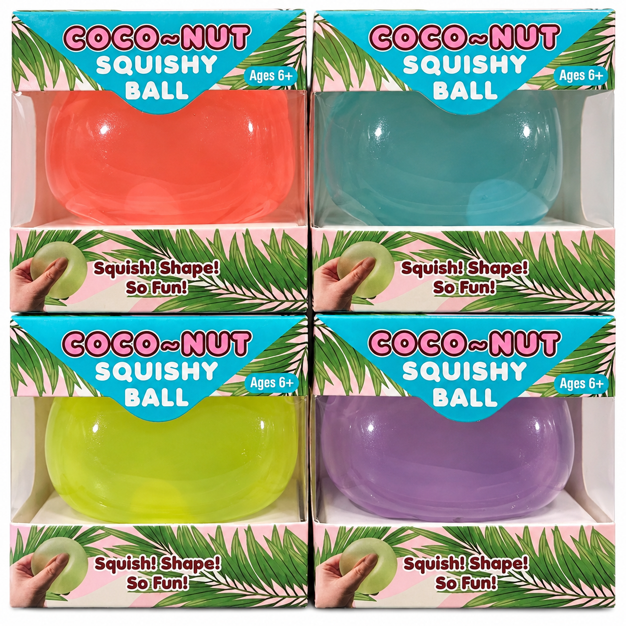 Zorbitz 2.5 Inch Coconut Squishy Ball Moldable Sensory Toy - Assorted