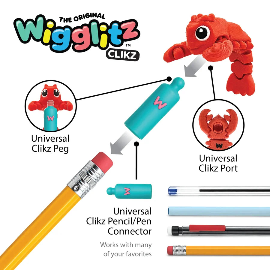 Wigglitz Clikz 2 Pack Pencil Toppers - Melly Watermelon & Colada Pineapple