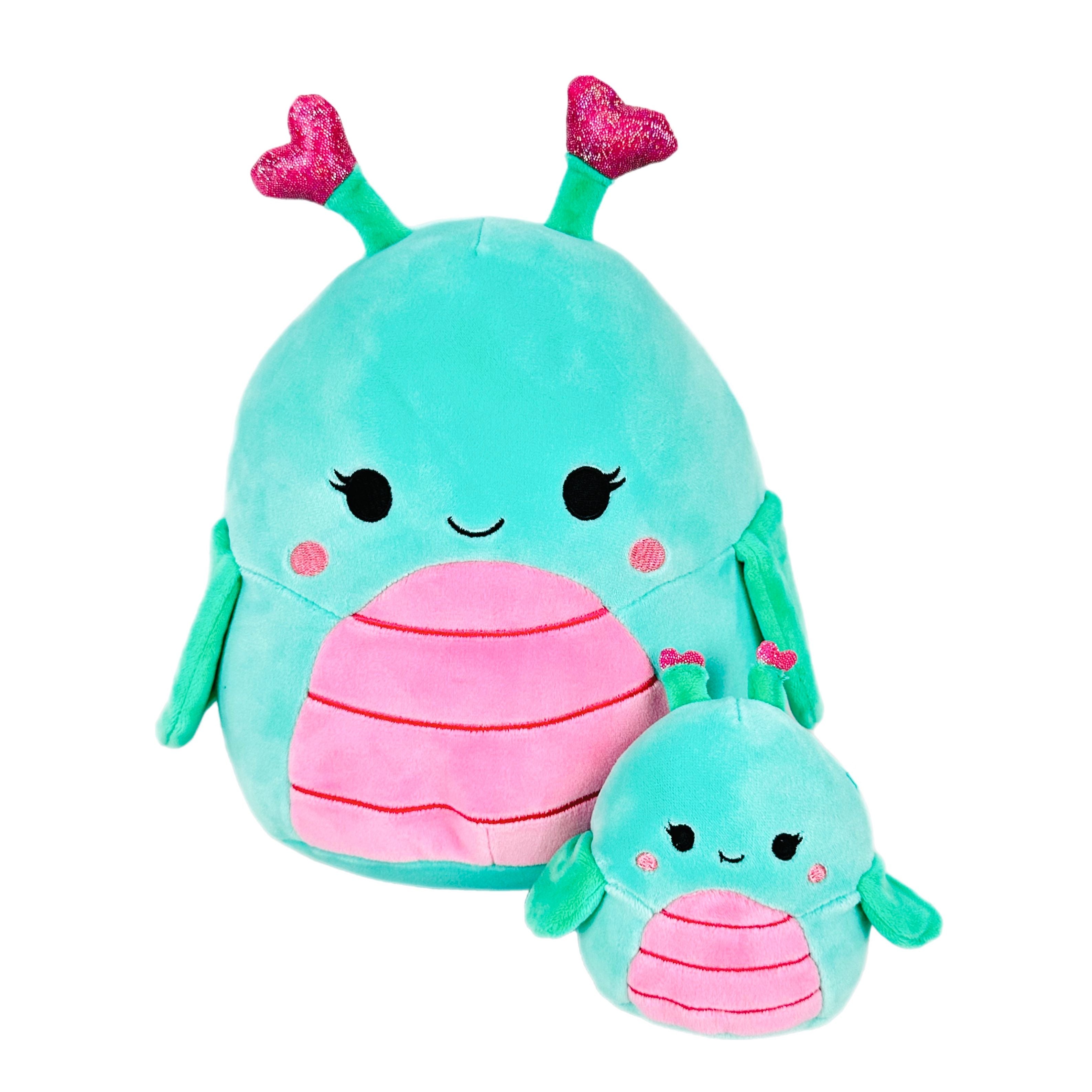 Squishmallow 8 Inch/3.5 Inch Mattea the Grasshopper 'Mallows & Minis Valentine Plush Toy Set