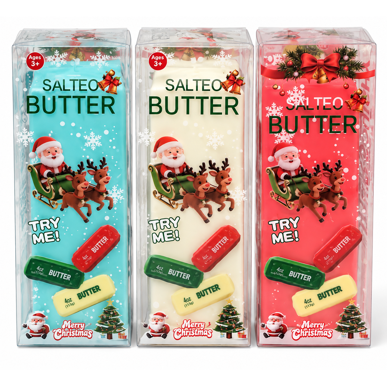 Crunchy Christmas Butter Squishy 5.5 Inch Crunchy ASMR Squishy Sensory Toy - Assorted