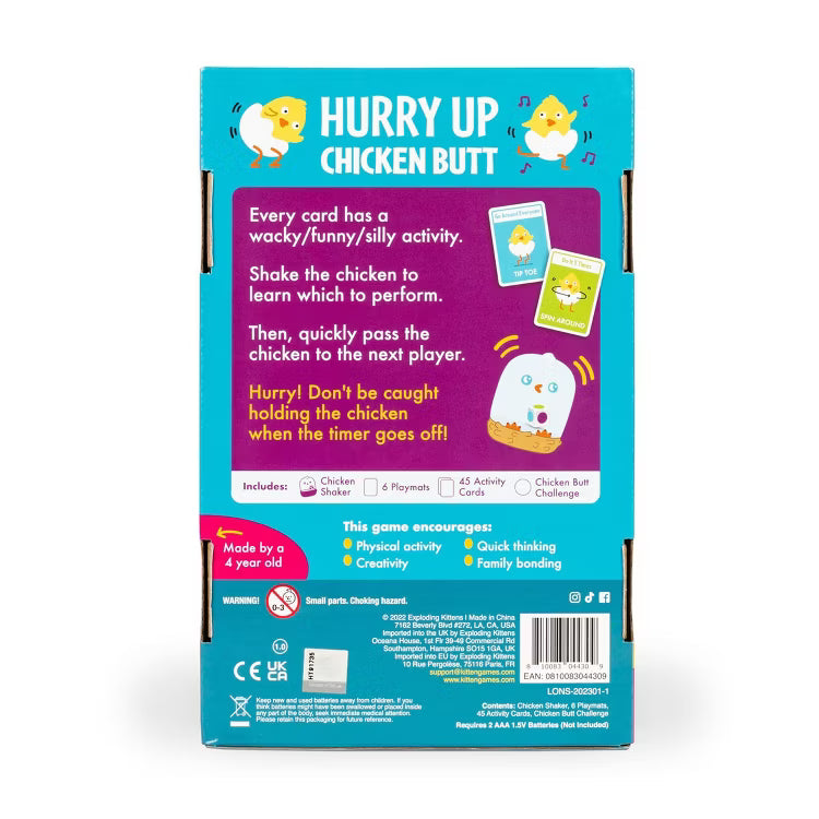 Hurry Up Chicken Butt Game by Exploding Kittens | Family Party Game Ages 4+