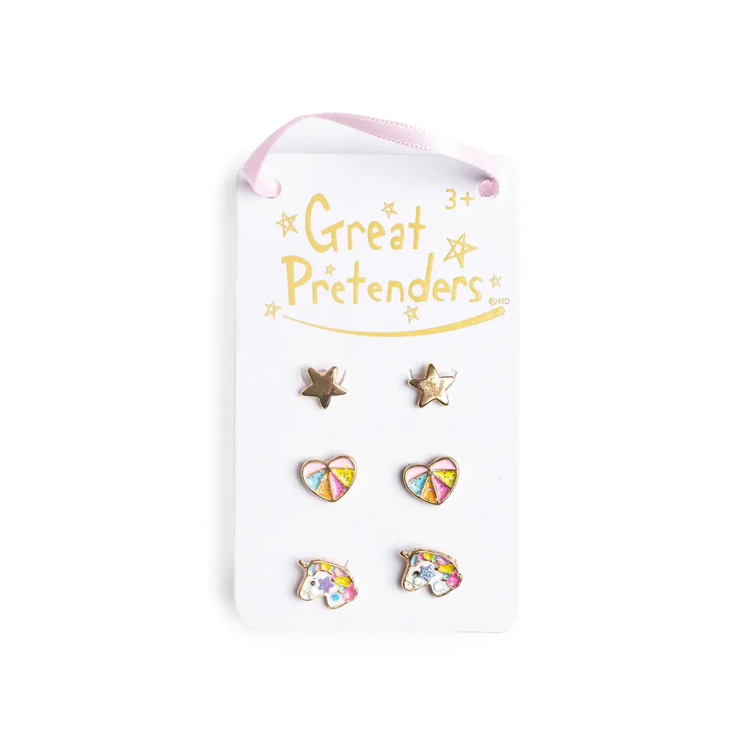 Great Pretenders Cheerful Studded Earrings Set - 3 Pair