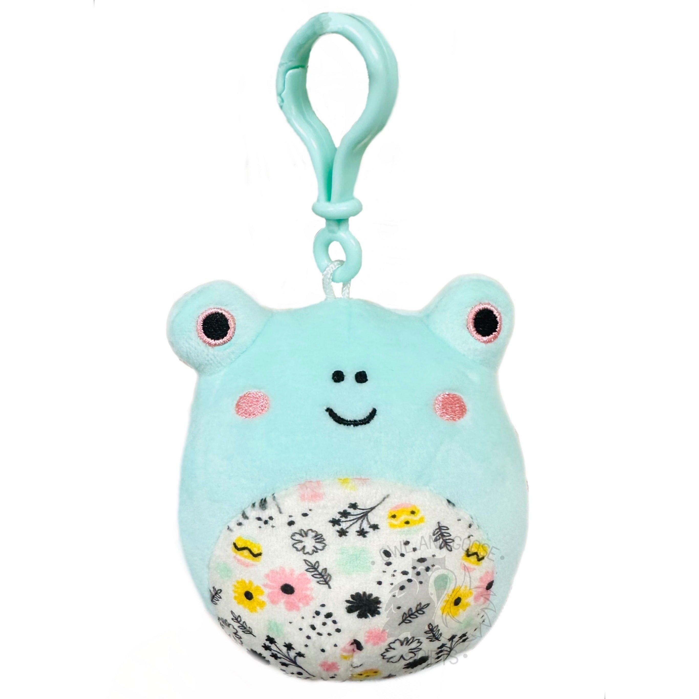 Squishmallow 3.5 Inch Fritz the Frog with Floral Belly Plush Clip *FINAL SALE*