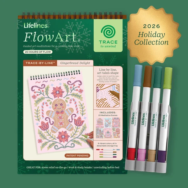 Lifelines FlowArt Trace-By-Line - Gingerbread Delights - Holiday Meditative Art