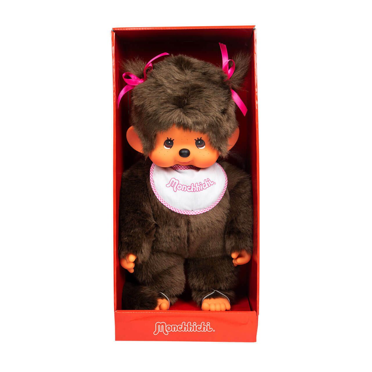 Monchhichi 18 Inch Large Classic Pink Girl Plush Doll Toy