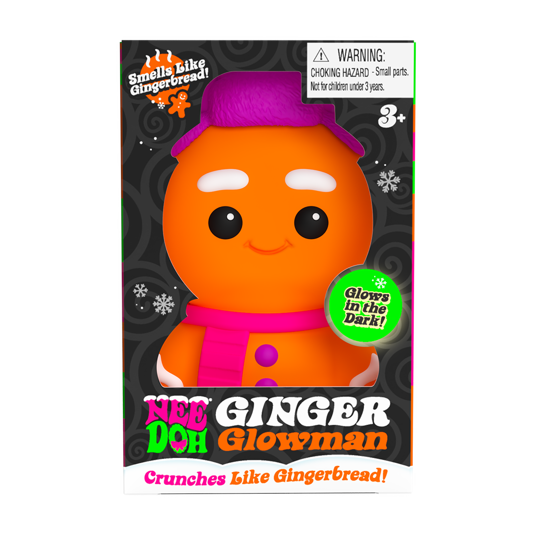 Nee Doh Ginger Glowman 3 Inch Squish Ball Fidget Toy