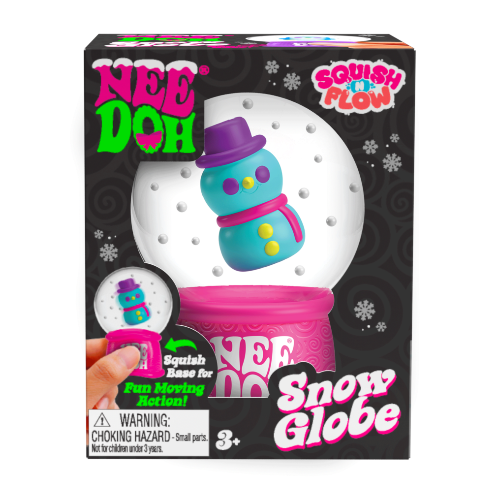 Nee Doh Squish N' Flow Snowglobe 3 Inch Squish Ball Fidget Toy