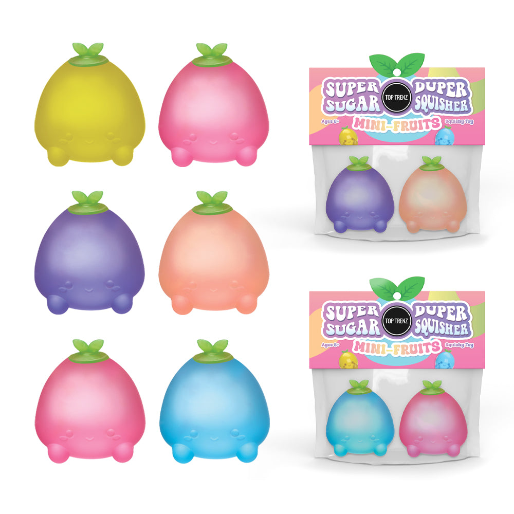 Top Trenz Super Duper Sugar Squisher Mini 2 Pack - Fruits - Assorted