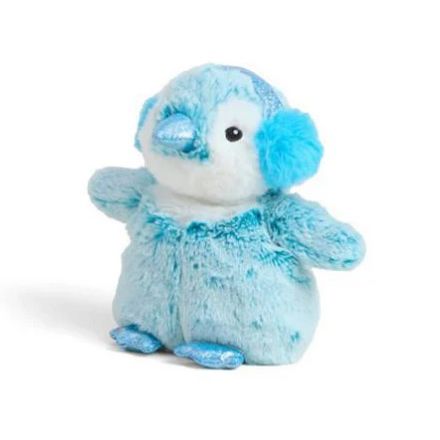 Warmies 9 Inch Junior Blue Winter Penguin Microwavable Holiday Plush Toy