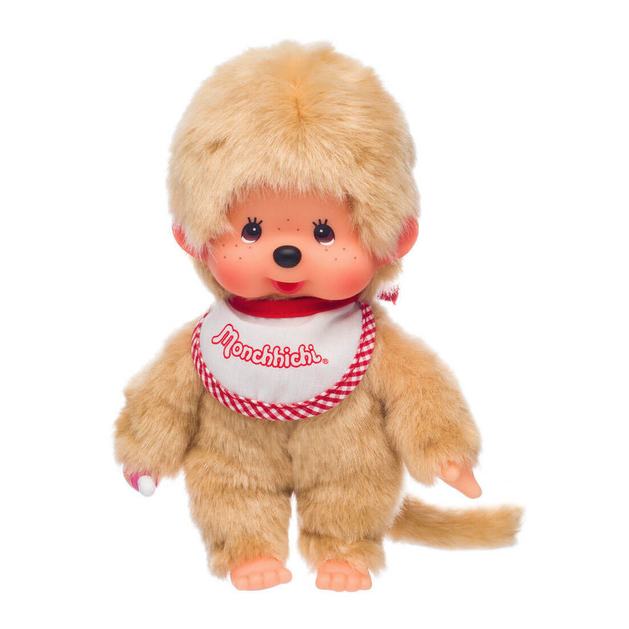Monchhichi 8 Inch Beige Boy with Bib Plush Doll Toy