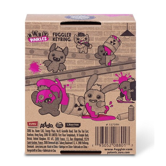 Zuru Fugglers Baby Pinkles 3.5 Inch Plush Keyring - Hearty McFarty