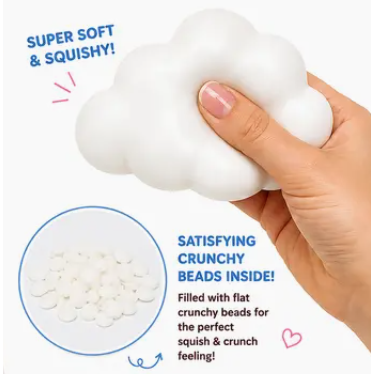 Crunchy Cloud Squishy 3 Inch Crunchy ASMR Squishy Sensory Toy