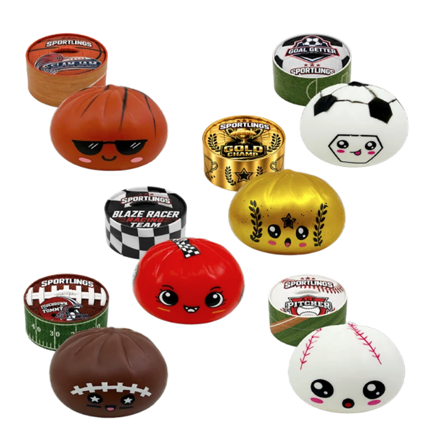 Fun Doh 4 Inch Mystery Sportlings Sports Dumpling Squishy Toy - Assorted
