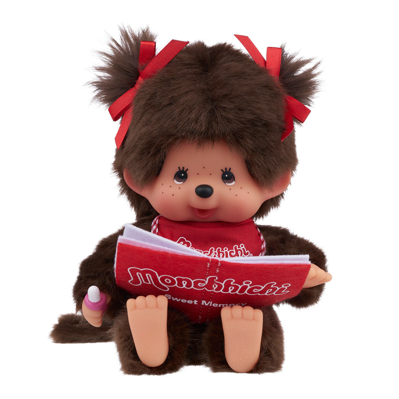Monchhichi 8 Inch Sitting & Reading Girl Plush Toy