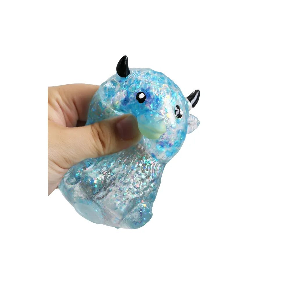 Sugar Gel Squishy 3 Inch Sparkle Highland Cow Maltose Filled Sensory Toy - Assorted