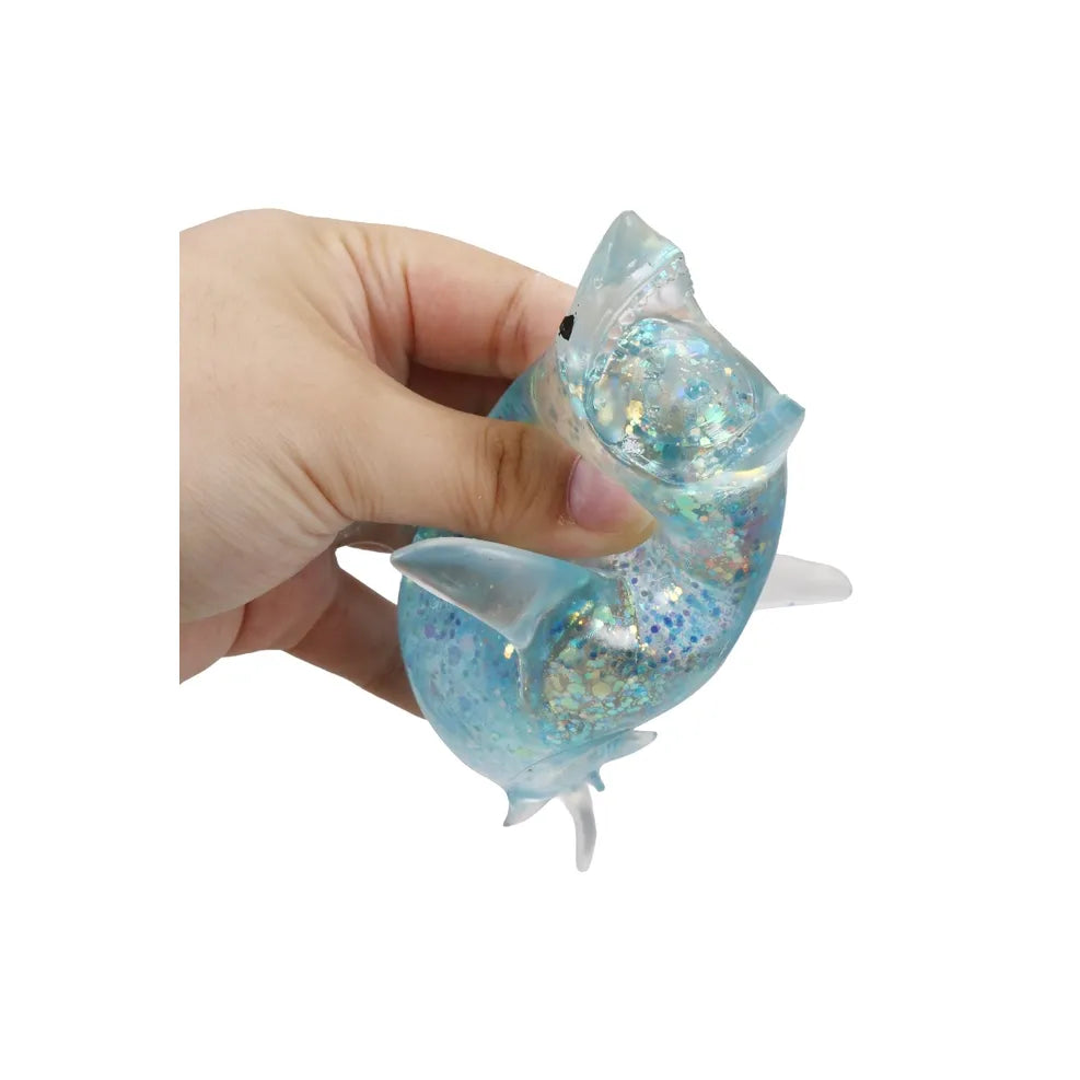 Sugar Gel Squishy 7 Inch Shark Maltose Filled Sensory Toy - Assorted
