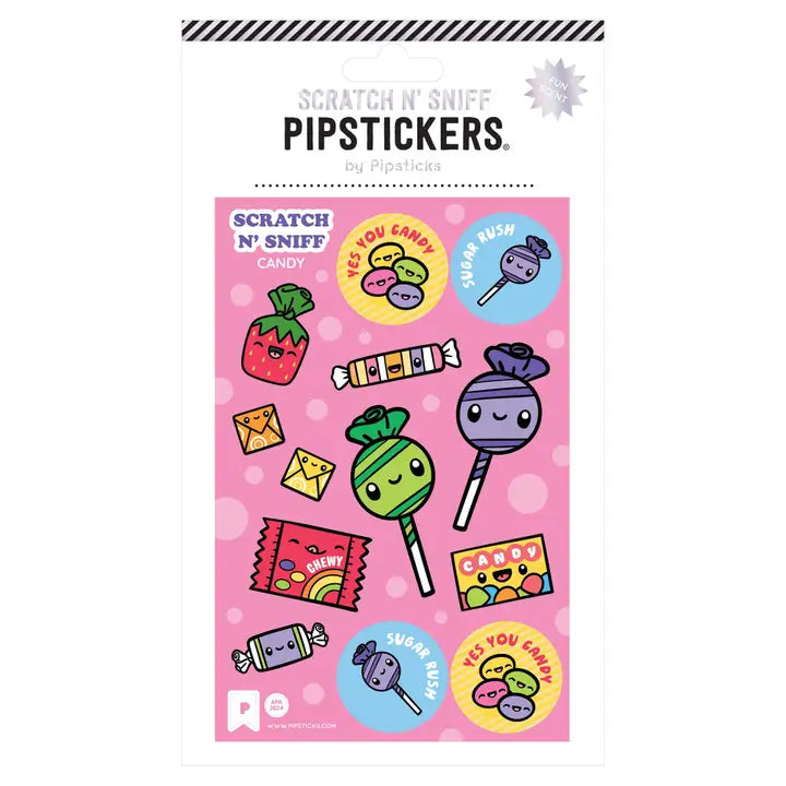 Pipsticks Sugar Rush Scratch N' Sniff Stickers - Candy